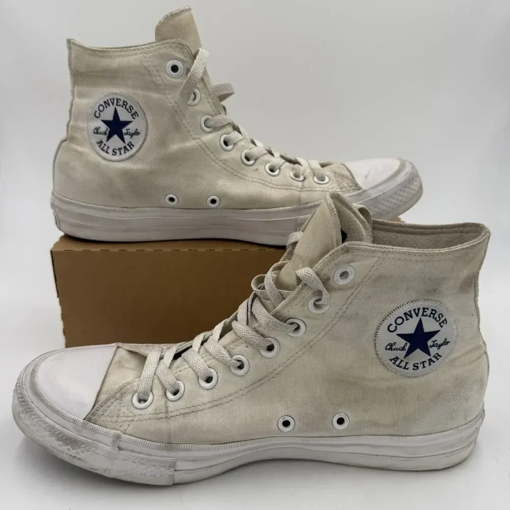 Converse Chuck Taylor Women's Size 10 Beige And White High Top Classic Sneakers